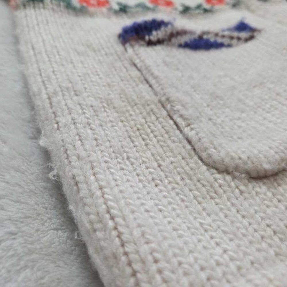 S Obey knit swans wool blend zip up cardigan sweater - Picture 7 of 15